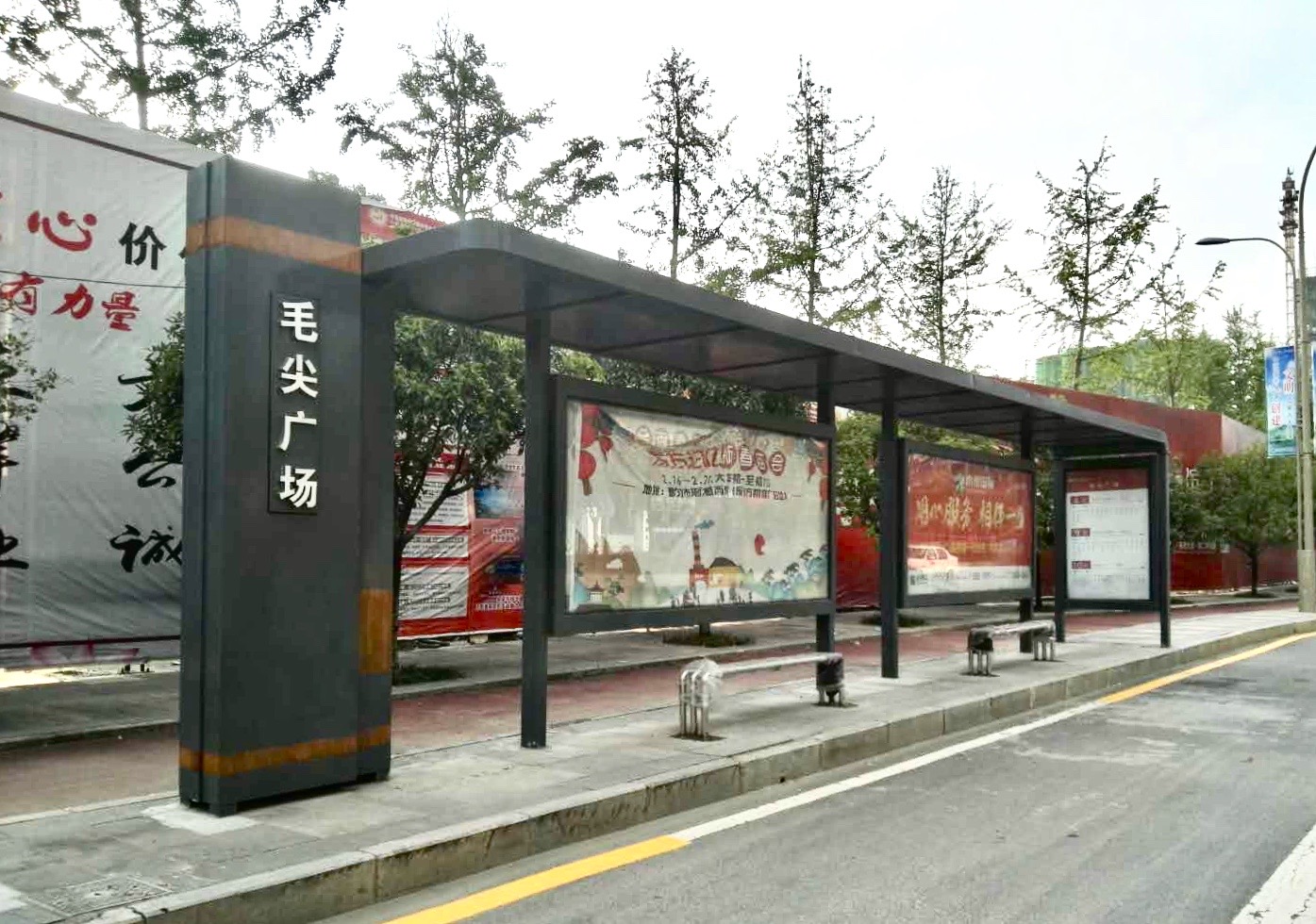 【鑫泰來(lái)候車(chē)亭】貴州省都勻縣公交站亭新建完工